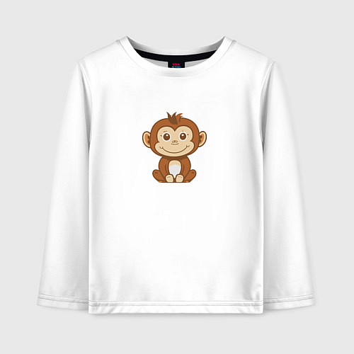 Детский лонгслив Маленькая обезьяна / Белый – фото 1