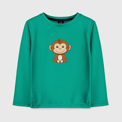 Лонгслив хлопковый детский Маленькая обезьяна, цвет: зеленый