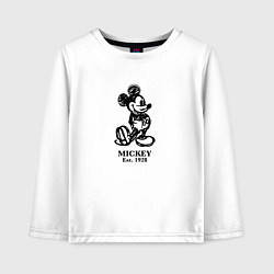 Лонгслив хлопковый детский Mickey classic: origin 1928, цвет: белый