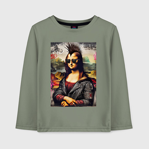 Детский лонгслив Mona Lisa - punk / Авокадо – фото 1