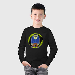 Лонгслив хлопковый детский Мультяшный Франкенштейн, цвет: черный — фото 2
