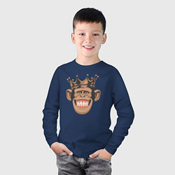 Лонгслив хлопковый детский Monkey king, цвет: тёмно-синий — фото 2