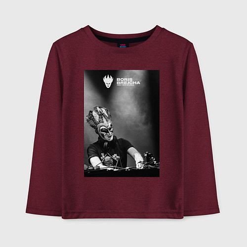 Детский лонгслив Boris Brejcha high tech minimal / Меланж-бордовый – фото 1