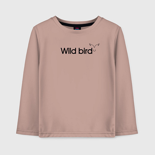 Детский лонгслив Дикая птица / Пыльно-розовый – фото 1