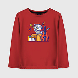 Детский лонгслив Джазовый котик