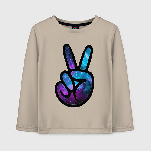 Детский лонгслив Space peace / Миндальный – фото 1
