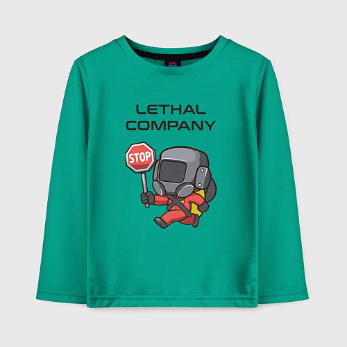 Детский лонгслив Lethal company: Stop Please / Зеленый – фото 1