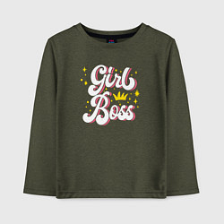 Детский лонгслив Girl boss crown