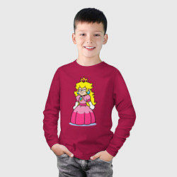 Лонгслив хлопковый детский Принцесса с Марио, цвет: маджента — фото 2