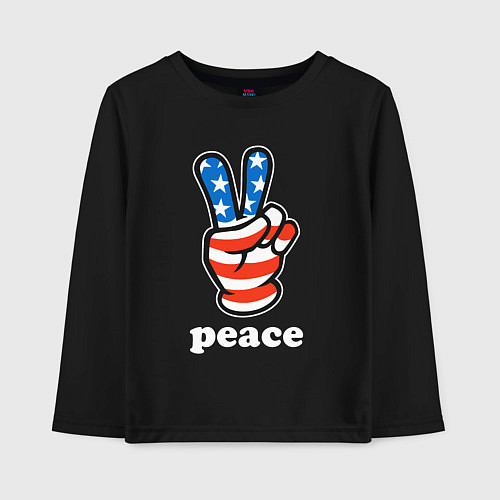 Детский лонгслив USA peace / Черный – фото 1