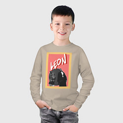 Лонгслив хлопковый детский Арт по фильму Леон, цвет: миндальный — фото 2