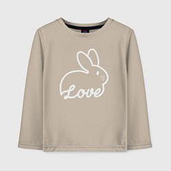 Лонгслив хлопковый детский Love bunny, цвет: миндальный