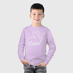 Лонгслив хлопковый детский Love bunny, цвет: лаванда — фото 2
