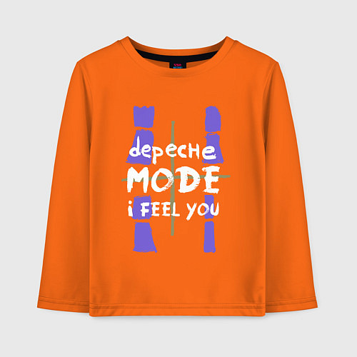 Детский лонгслив Depeche Mode - I feel you single / Оранжевый – фото 1