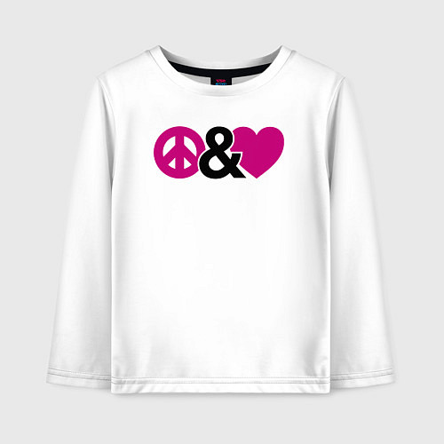 Детский лонгслив Peace and love / Белый – фото 1
