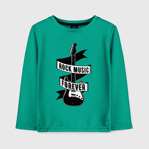 Детский лонгслив Рок - навсегда / Зеленый – фото 1