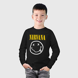 Лонгслив хлопковый детский Nirvana original, цвет: черный — фото 2