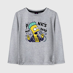 Детский лонгслив Bart Simpson - punks not dead