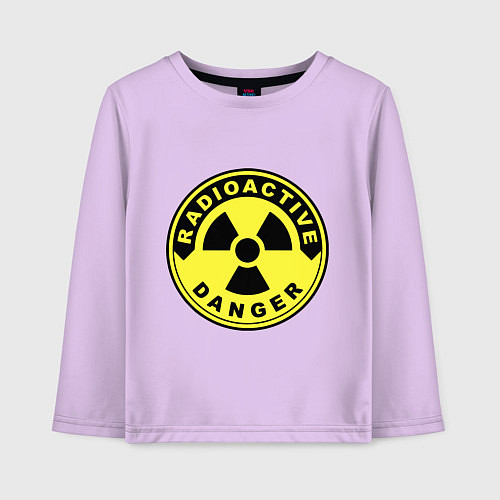 Детский лонгслив Danger radiation sign / Лаванда – фото 1