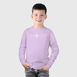 Лонгслив хлопковый детский Пульс авиации, цвет: лаванда — фото 2