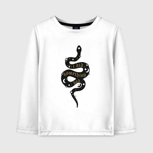 Детский лонгслив Taylor Swift: I did something bad / Белый – фото 1