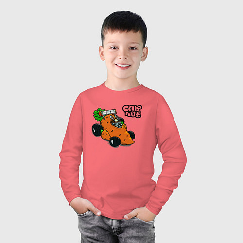 Детский лонгслив Carrot mobile racing / Коралловый – фото 3