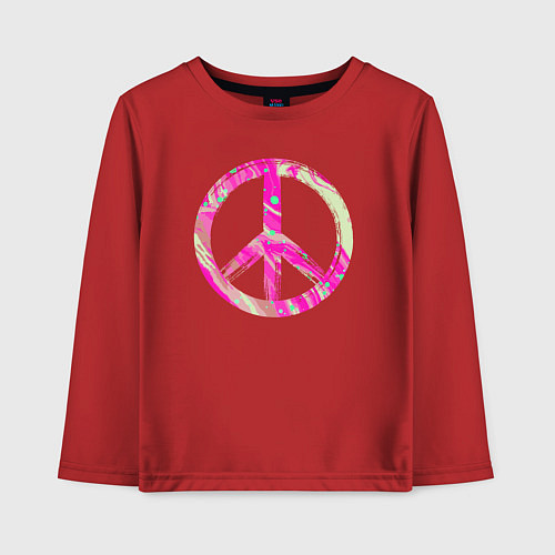 Детский лонгслив Pink peace / Красный – фото 1