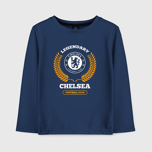 Детский лонгслив Лого Chelsea и надпись legendary football club / Тёмно-синий – фото 1