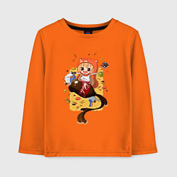 Лонгслив хлопковый детский Двуличная сестрёнка Умару - чиби, цвет: оранжевый
