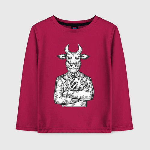 Детский лонгслив Bull boss / Маджента – фото 1