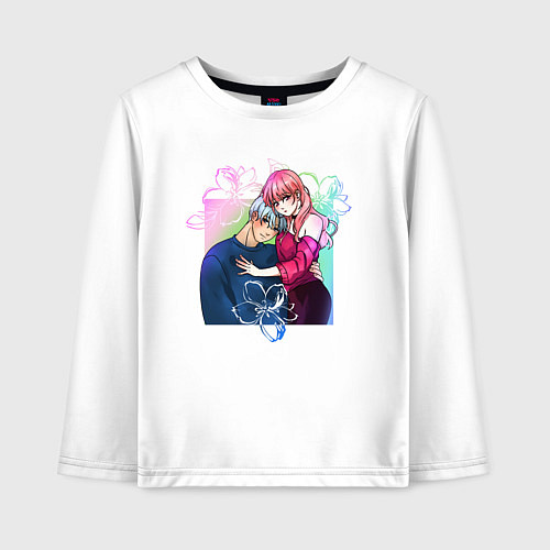 Детский лонгслив Любовь с кончиков пальцев / Белый – фото 1