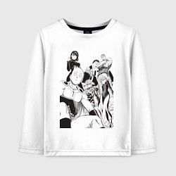 Лонгслив хлопковый детский Ванпанчмен Сайтама Генос Фубуки Бэнг, цвет: белый