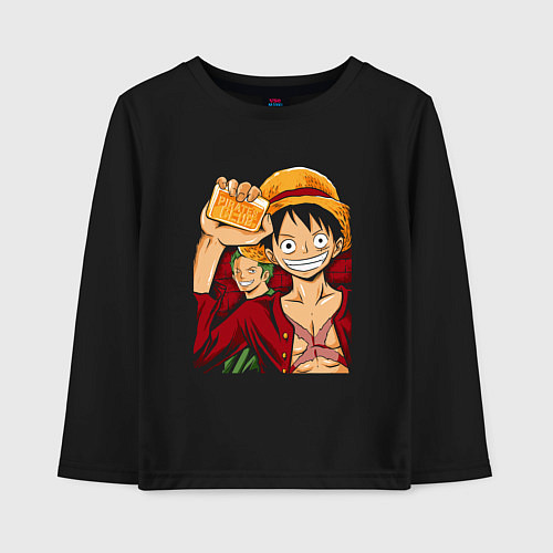 Детский лонгслив One piece x fight club / Черный – фото 1