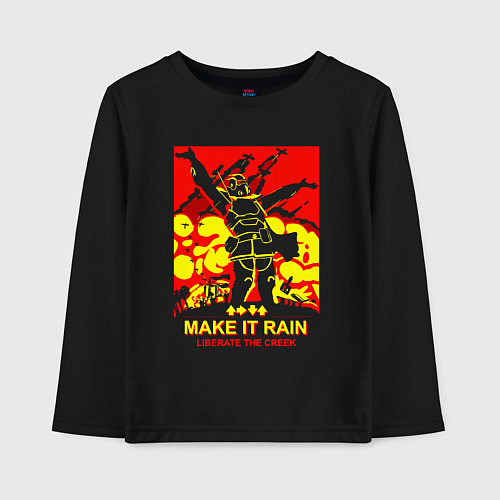 Детский лонгслив Helldivers 2: Make it Rain / Черный – фото 1