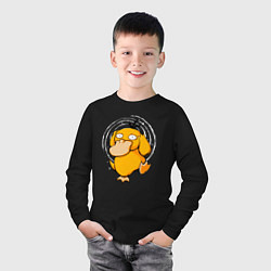 Лонгслив хлопковый детский Желтая утка псидак, цвет: черный — фото 2