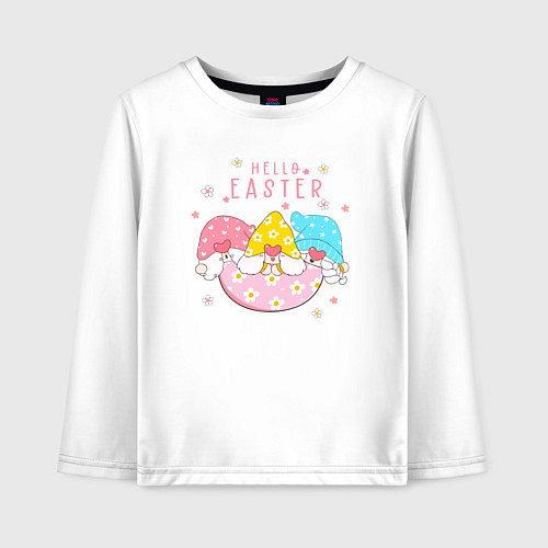 Детский лонгслив Пасха гномы из яйца / Белый – фото 1