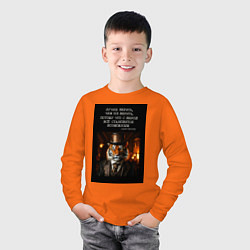 Лонгслив хлопковый детский Тигр: лучше верить, чем не верить, цвет: оранжевый — фото 2