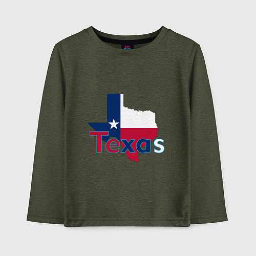 Детский лонгслив Texas / Меланж-хаки – фото 1