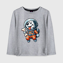 Детский лонгслив Dalmatian cosmonaut puppy with a bone