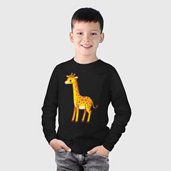 Лонгслив хлопковый детский Добрый жираф, цвет: черный — фото 2