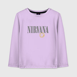 Лонгслив хлопковый детский Nirvana logo smile, цвет: лаванда