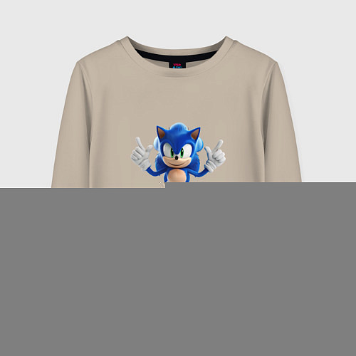 Детский лонгслив Ёж соник бум / Миндальный – фото 1