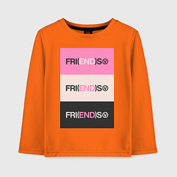 Лонгслив хлопковый детский V Fri END S - friends song, цвет: оранжевый