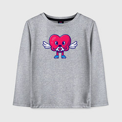 Лонгслив хлопковый детский Heart angel, цвет: меланж