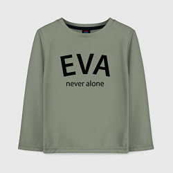 Лонгслив хлопковый детский Eva never alone - motto, цвет: авокадо