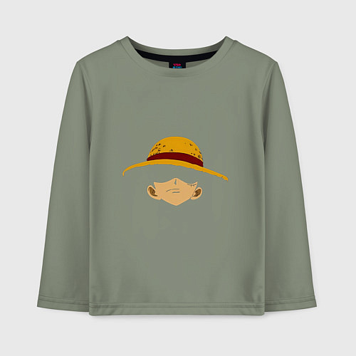 Детский лонгслив Луффи Монки соломенная шляпа / Авокадо – фото 1