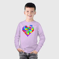 Лонгслив хлопковый детский Color tetris, цвет: лаванда — фото 2