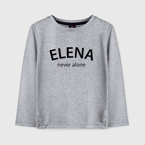 Детский лонгслив Elena never alone - motto / Меланж – фото 1