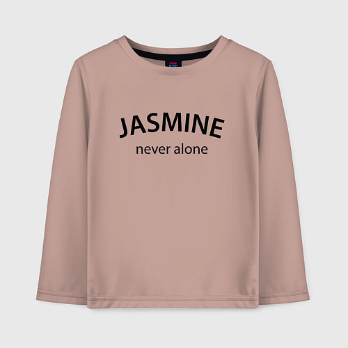 Детский лонгслив Jasmine never alone - motto / Пыльно-розовый – фото 1