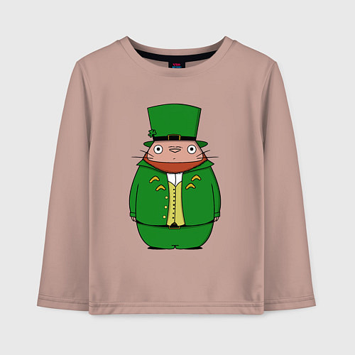 Детский лонгслив Тоторо леприкон / Пыльно-розовый – фото 1